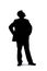 Silhouette of Businessman Standing and Waiting