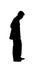 Silhouette of Businessman Standing and Waiting