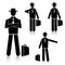 Silhouette of a Businessman waiting for - vector set. Vector illustration