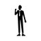Silhouette businessmen stand male character flat design.