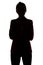 Silhouette of businesswoman with arms crossed