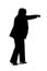 Silhouette of a Businesswoman Punching Something