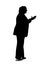Silhouette of a Businesswoman Talking to Someone