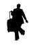 Silhouette of a Businesswoman Traveling with Luggage