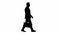 Silhouette Busy man walking on street with briefcase