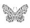 Silhouette of a butterfly made of a small butterflies, graphic illustration