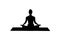 Silhouette Calm pretty woman doing yoga exercise sitting in yoga