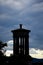 Silhouette of Calton hill monumner with a moody sky in the background