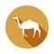 silhouette of a camel icon in Flat, Long shadow