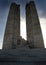 Silhouette of the Canadian war memorial, Vimy Ridge, Belgium.