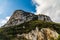 Silhouette of Capri island on Tyrrhenian Sea in Italy