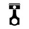 Silhouette Car engine piston. Outline icon of pump detail. Black simple illustration of motor part. Flat isolated vector image on