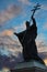 Silhouette of the Cardinal Lavigerie Statue at dusk