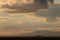 Silhouette cargo boat evening light Black Combe