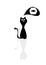 A silhouette of a cartoon cat