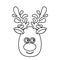 silhouette cartoon cute face reindeer animal