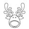 silhouette cartoon funny face reindeer animal