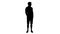 Silhouette Casual young man looking to the side and talking abou