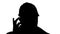 Silhouette Caucasian man wearing a protection mask making ok sign.