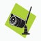Silhouette CCTV wireless icon - tube shaped CCTV - icon, symbol, cartoon logo for security system