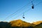 Silhouette of a chairlift in Candanchu, Pyrenees