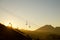 Silhouette of a chairlift in Candanchu, Pyrenees