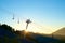 Silhouette of a chairlift in Candanchu, Pyrenees