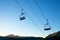 Silhouette of a chairlift in Candanchu, Pyrenees