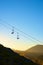 Silhouette of a chairlift in Candanchu, Pyrenees