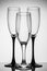 Silhouette champagne glasses black and white