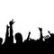 Silhouette of cheers of the music concert audience vector background