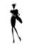 Silhouette of a Chic Young Woman