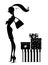 Silhouette of a Chic Young Woman Shopping