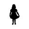 Silhouette child, Infant. a girl standing, vector. little girl icon