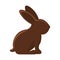 Silhouette of chocolate rabbit with long ears