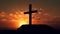 Silhouette of Christian cross as sun sets