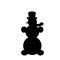 Silhouette Christmas snowman. Symbol Happy New Year