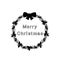 Silhouette Christmas wreath. Happy Merry Christmas