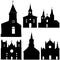 Silhouette of church vector art