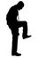 Silhouette With Clipping Path of Angry Man Stomping