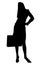 Silhouette With Clipping Path of Business Woman With Briefcase