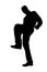 Silhouette With Clipping Path of Man Stomping