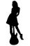 Silhouette With Clipping Path Woman with Bass Guitar