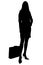 Silhouette With Clipping Path of Woman With Briefcase