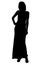 Silhouette With Clipping Path Woman in Formal Gown