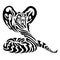 Silhouette of a cobra viper snake drawn in black by various lines. Animal cobra pictogram emblem logo