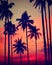 Silhouette Coconut Palm Tree Outdoors Concept