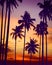 Silhouette Coconut Palm Tree Outdoors Tranquil Concept