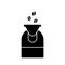 Silhouette Coffee roaster machine. Outline icon of professional equipment for roasting coffee beans. Black simple illustration.