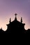 Silhouette of a colonial-style historic church during sunset in the Pelourinho